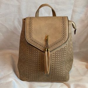 Womens Tan Backpack Purse NWOT
